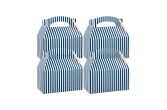 Blue & White Stripe Paper Lunch Box