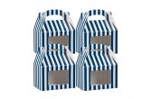 Blue & White Stripe Paper Lunch Box