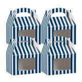 Blue & White Stripe Paper Lunch Box