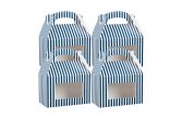 Blue & White Stripe Paper Lunch Box
