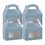 Blue & White Stripe Paper Lunch Box