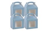 Blue & White Stripe Paper Lunch Box