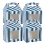Blue & White Stripe Paper Lunch Box