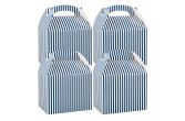 Blue & White Stripe Paper Lunch Box