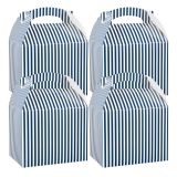 Blue & White Stripe Paper Lunch Box