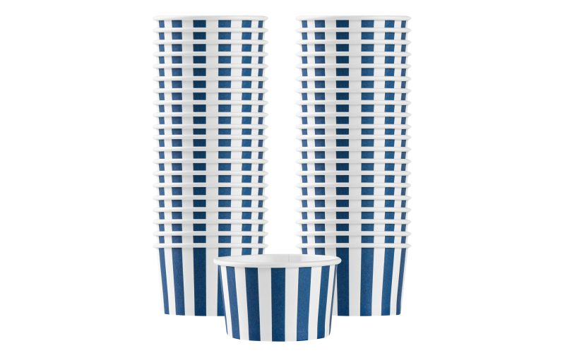 3 oz Round Blue & White Stripe Paper Cup