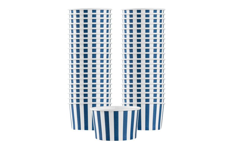 5 oz Round Blue & White Stripe Paper Cup