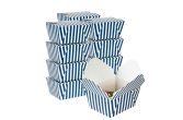 30 oz Rectangle Blue & White Stripe #1 Take Out Container