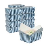 98 oz Blue & White Stripe Paper #4 Take Out Container