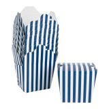 16 oz Square Blue & White Stripe Noodle Take Out Container