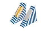 Triangle Blue & White Stripe Paper Small Sandwich Box