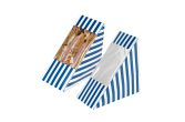 Triangle Blue & White Stripe Paper Medium Sandwich Box