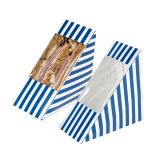 Triangle Blue & White Stripe Paper Medium Sandwich Box