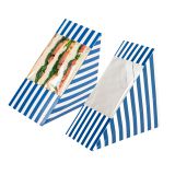 Triangle Blue & White Stripe Paper Large Sandwich Box