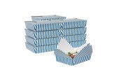 49 oz Rectangle Blue & White Stripe #2 Take Out Container