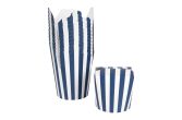 26 oz Round Blue & White Stripe Paper Take Out Container