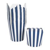26 oz Round Blue & White Stripe Paper Take Out Container