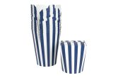32 oz Round Blue & White Stripe Paper Take Out Container