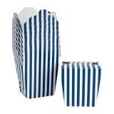 26 oz Square Blue & White Stripe Noodle Take Out Container