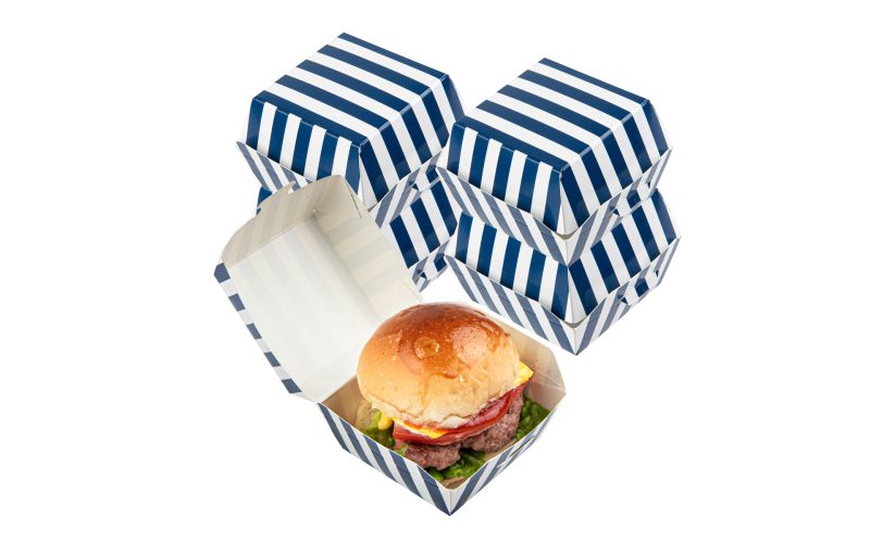 Blue & White Stripe Paper Slider Box