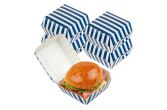 Blue & White Stripe Paper Mini Burger Box