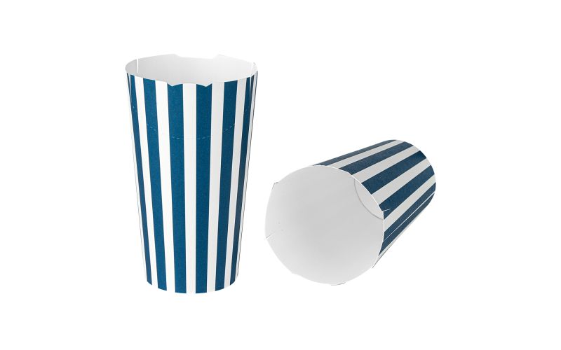 20 oz Blue & White Stripe Paper To Go Fry Cup