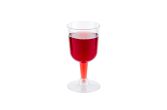 4 oz Round Clear Plastic Calice Wine Glass