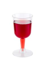 4 oz Round Clear Plastic Calice Wine Glass