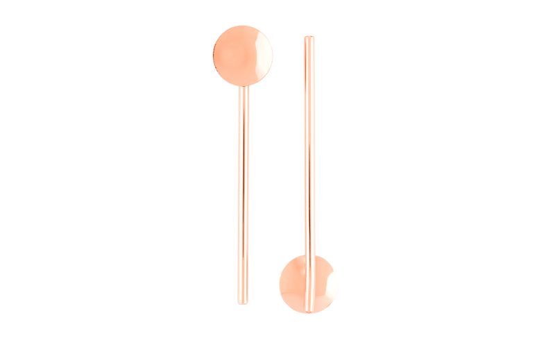 Copper-Plated Stainless Steel Julep Spoon Straw - 5in