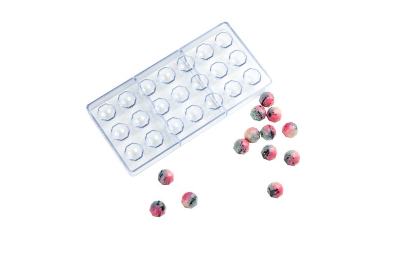 Polycarbonate Diamond Candy/Chocolate Mold - 21-Compartment