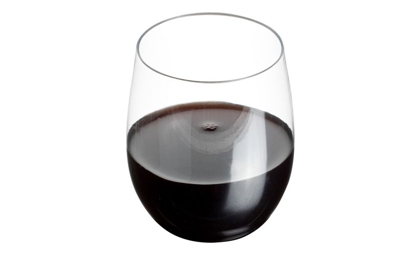 12 oz Clear Plastic Stemless Wine Glass