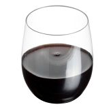 12 oz Clear Plastic Stemless Wine Glass