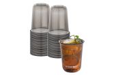12 oz U-Shape Black PLA Plastic Drinking Cup, Rounded Bottom