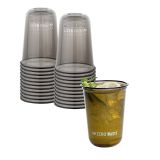 16 oz U-Shape Black PLA Plastic Drinking Cup, Rounded Bottom