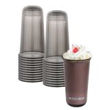 24 oz U-Shape Black PLA Plastic Drinking Cup, Rounded Bottom