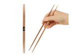 Brown Bamboo Contour Chopsticks with Paper Band - 9.5in