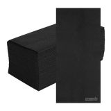 Rectangle Black Paper Linen-Feel Guest Towel - Air Laid