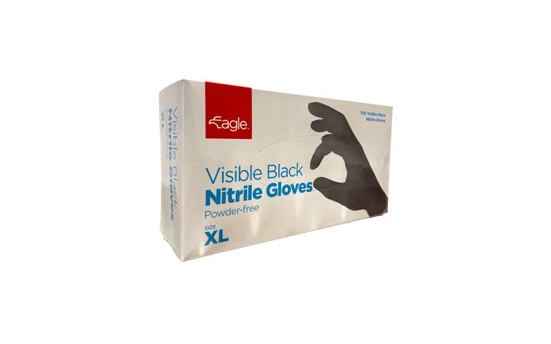 Extra Large Powder Free Nitrile Black Gloves