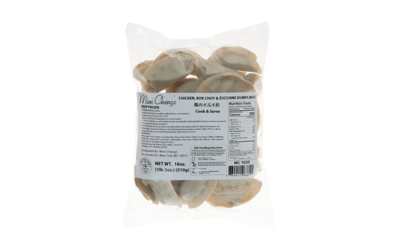Frozen Chicken and Bok Choy Dumplings