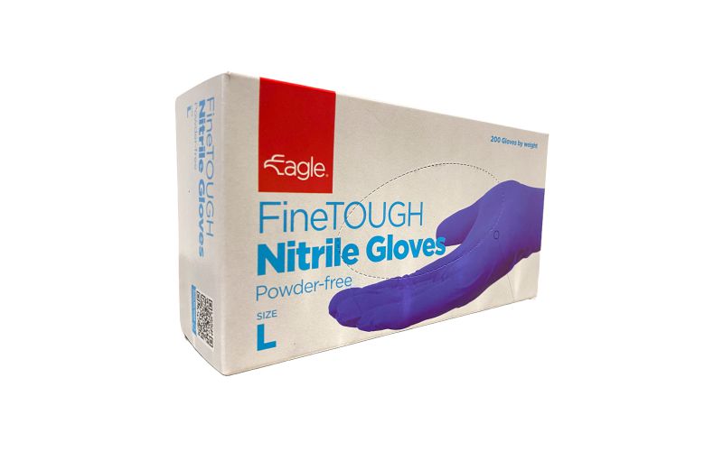 Large FineTOUGH Powder Free Nitrile Blue Gloves