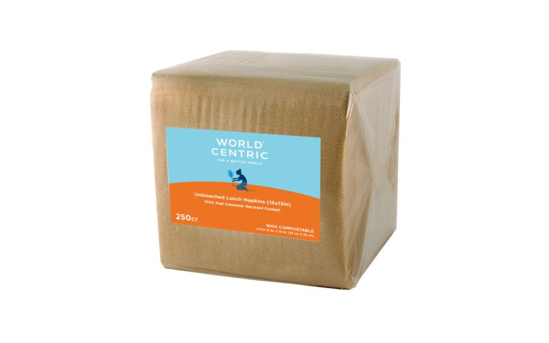 Compostable Recycled Unbleached Napkins