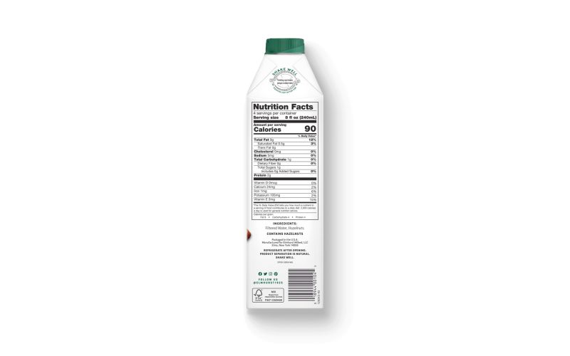 Unsweetened Hazelnut Milk
